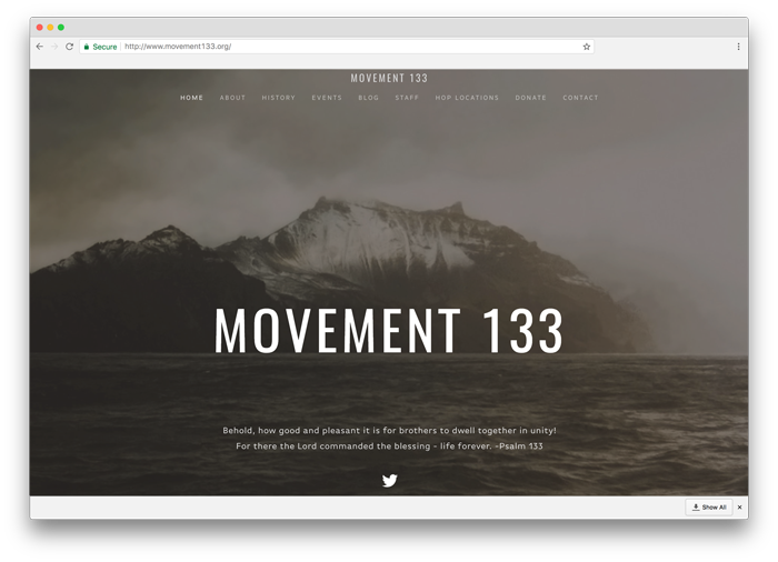 Movement133 Website Screenshot